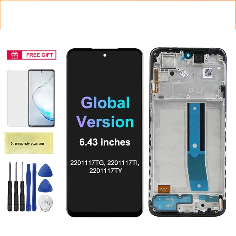 6.43" Screen for Xiaomi Redmi Note 11 2201117TG 2201117TI Lcd Display Digital Touch Screen with Frame for Redmi Note 11  Screen Xiaomi phone repair parts
