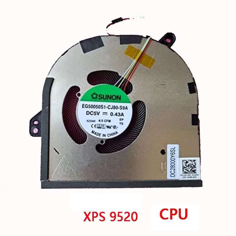 New Original LAPTOP CPU GPU Cooling Fan for DELL XPS 15 9500 9510 9520 Precision 5550 5560 5570 Dell laptop repair parts