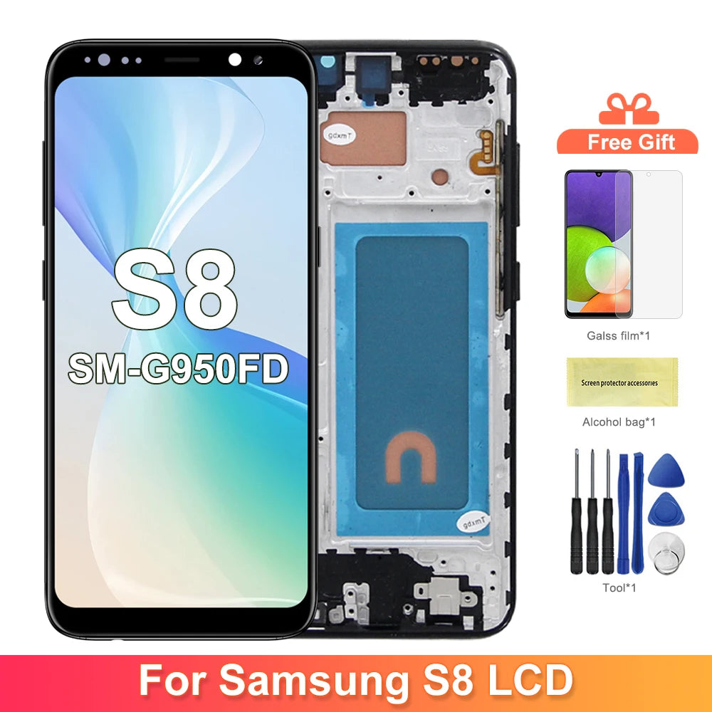 TFT S8 For Samsung Galaxy S8 G950F LCD Display Digital Touch Screen with Frame LCD Touch Screen Replacement Assembly Parts Samsung phone repair parts