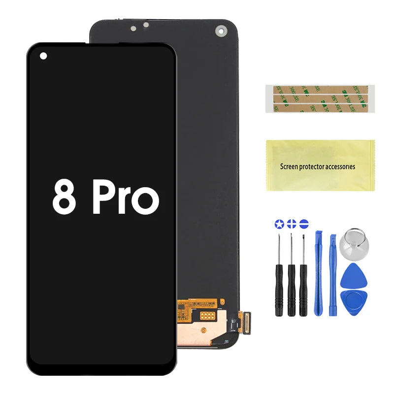 6.4" AMOLED For OPPO Realme 8 Pro LCD Display Touch Screen Digitizer RMX3081 For Realme8 Pro LCD Screen With Frame Replacement OPPO phone repair parts