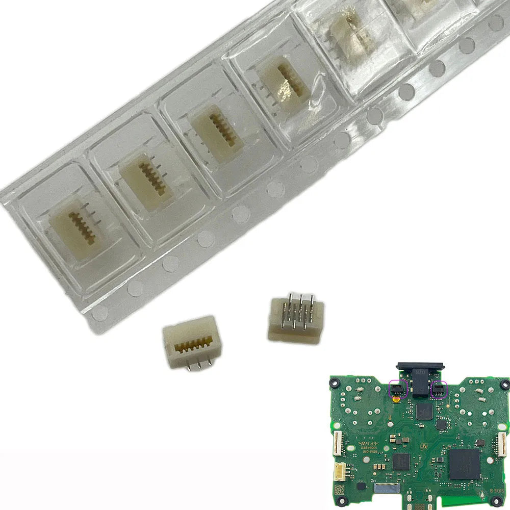 2PCS 6pin Socket Contact Clip For PS5 Controller Internal Microphone Mic Ribbon Flex Cable Connector  Replacement Game console repair parts