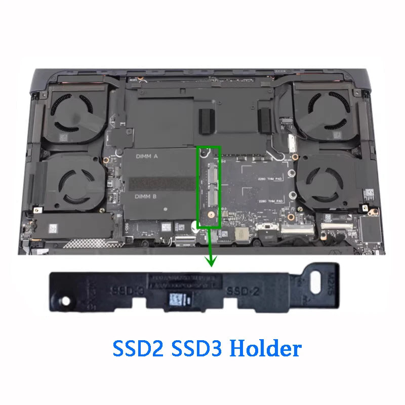 New Original Laptop SSD 2280 Bracket Heatsink Plate For DELL Alienware 16 18 Area-51 M2 SSD1/2/3 2230 to 2280 Dell laptop repair parts