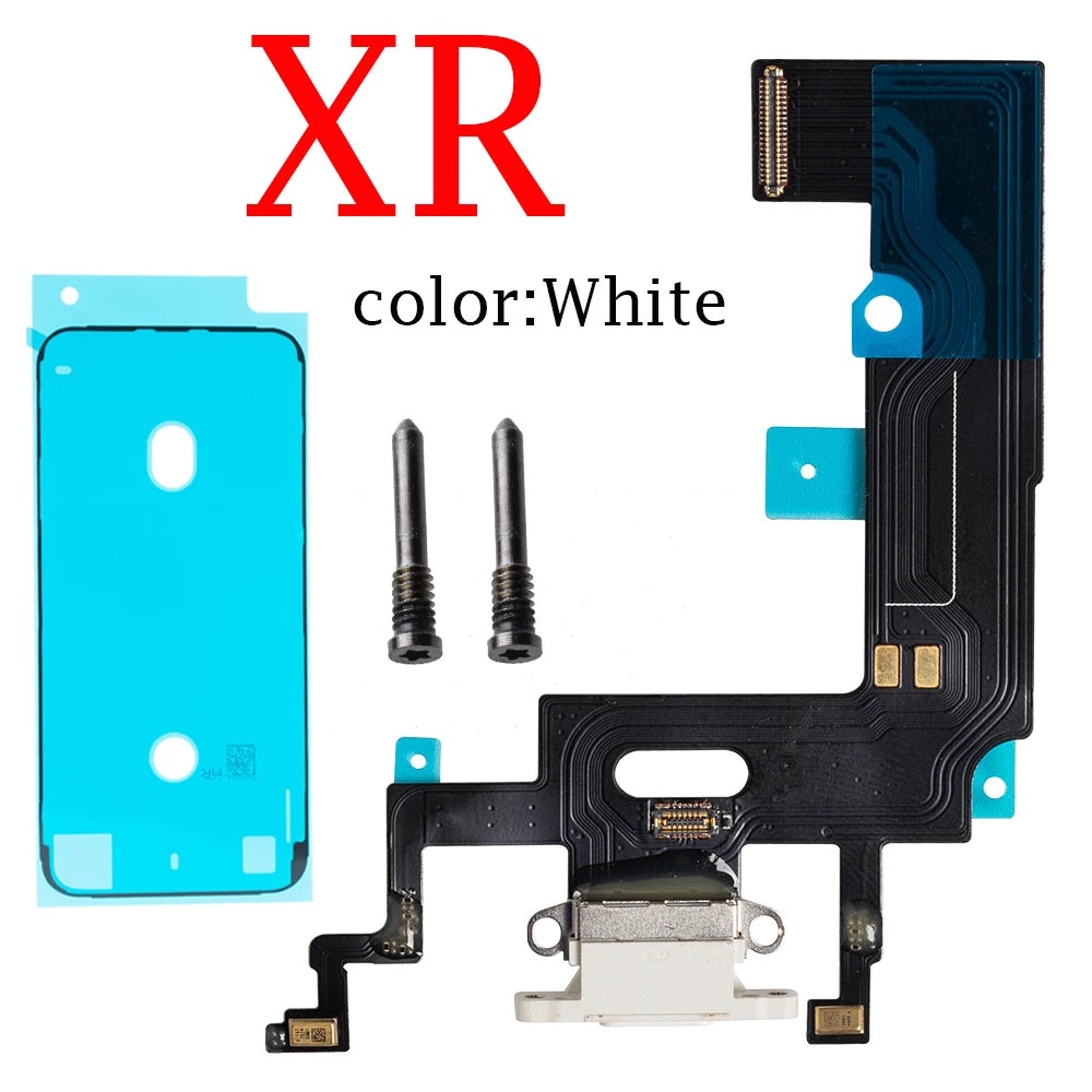 USB Port Charger Dock Connector Mic Charging Flex Cable For iPhone X XR XS Max  Dock Charging Flex iPhone phone repair parts