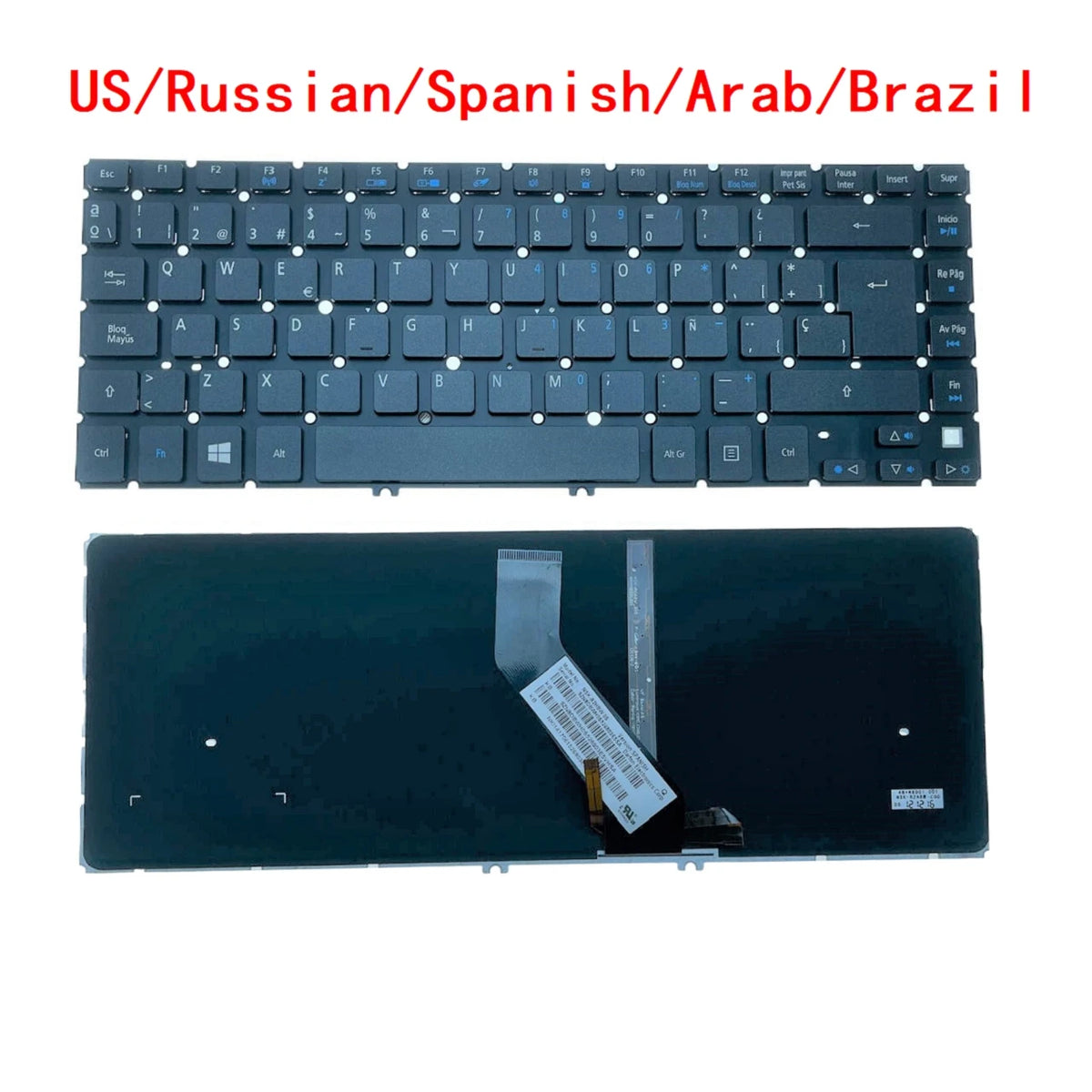 New US Russian Spanish Arab Brazil Backlit Keyboard For Acer Aspire V5 V5-431 V5-431G V5-431P V5-431PG V5-471 V5-471G V5-471P Acer laptop repair parts