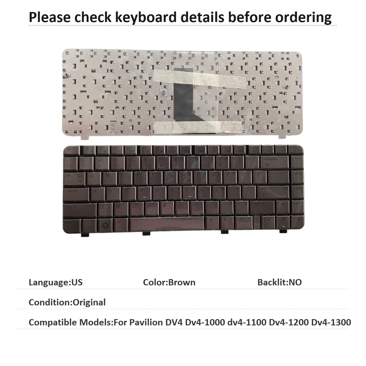 New US Arab Language  Keyboard For HP Pavilion DV4 Dv4-1000 dv4-1100 Dv4-1200 Dv4-1300 Notebook PC Replacement Keyboard HP laptop repair parts