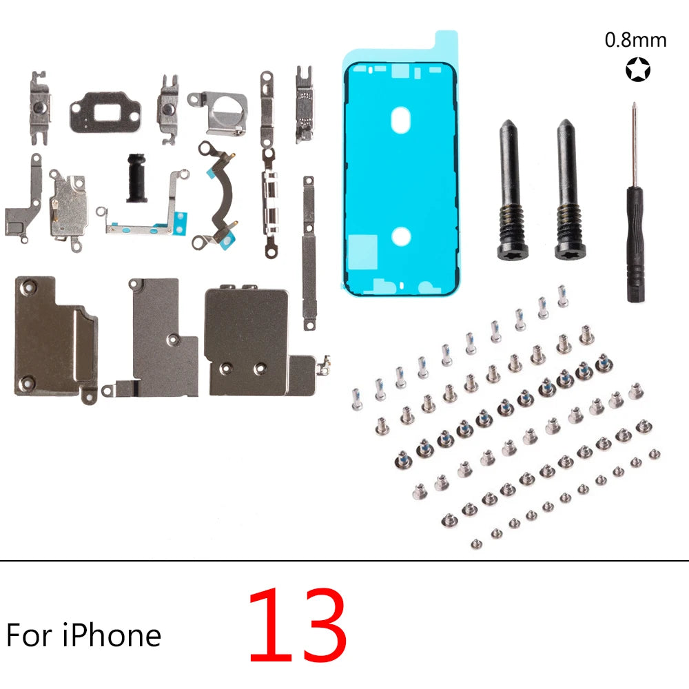 1set Inner Accessories For iPhone  11 12 13 Pro X XR XS Max mini Inside Small Metal Parts Holder Bracket Shield Plat iPhone phone repair parts