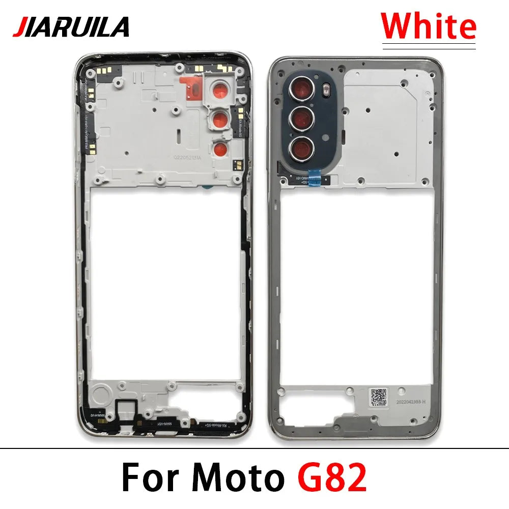 10Pcs， For Motorola For Moto G22 G42 G52 G82 G84 Middle Housing Cover Frame Bezel with Lens Glass Frame Parts Motorola phone repair parts