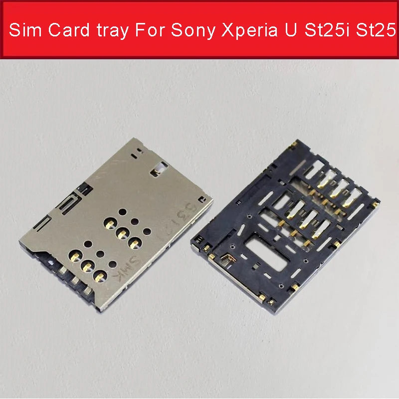 100% Genuine New Sim Card Slot For Sony Xperia U St25i St25 Sim Card adapter For Sony st25 st25i x5 x5i card reader Repair parts Sony phone repair parts