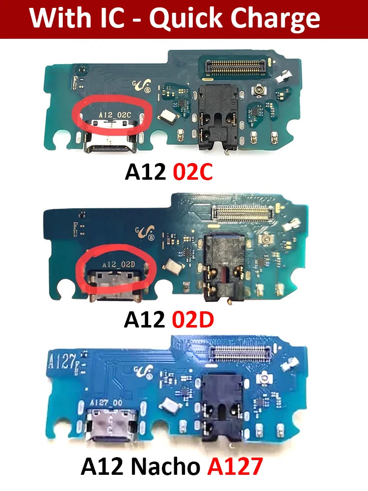 For Samsung A12 A125 A127 USB Charging Port Mic Microphone Dock Connector Board Flex Cable Repair Parts Samsung phone repair parts