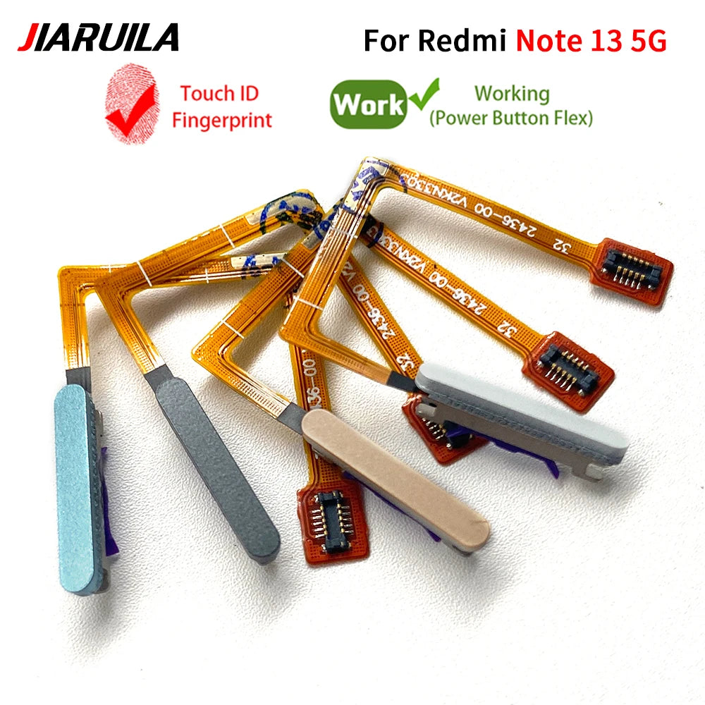 New For Xiaomi Redmi Note 13 Pro Plus 4G 5G Home Button Fingerprint Sensor Flex With Power Key Button Flex Cable  Xiaomi  Xiao mi phone repair parts