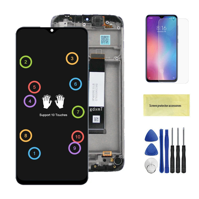 6.53" Screen for Xioami Redmi 9T Lcd Display Digital Touch Screen with Frame for Xiaomi Poco M3 M2010J19CG Replacement Parts Xiaomi phone repair parts
