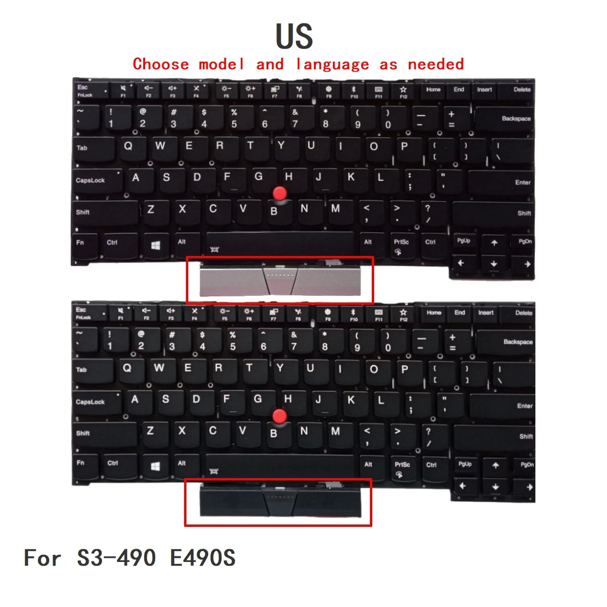 New US Language  Backlit Keyboard For Lenovo Thinkpad S3-490 E490S Notebook PC Replacement Keyboard Lenovo laptop repair parts