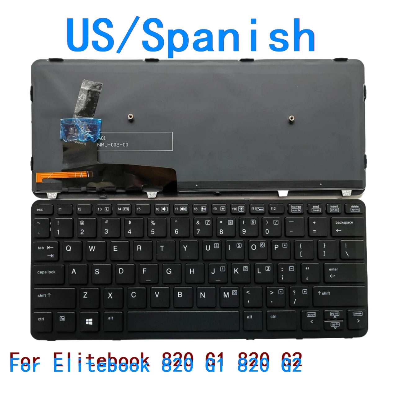 New US Spanish Language  Backlit Keyboard For HP Elitebook 820 G1 820 G2 Notebook PC Replacement Keyboard HP laptop repair parts
