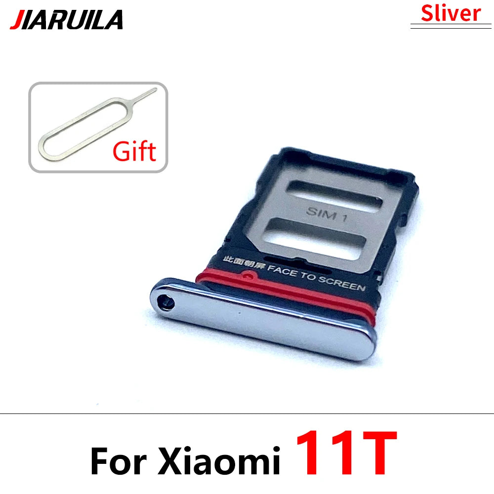 New SIM Card Slot SD Card Tray Holder Adapter For Xiaomi Mi 11 11T Mi11 Pro Lite Replacement Parts Black Blue Silver Xiaomi  Xiao mi phone repair parts