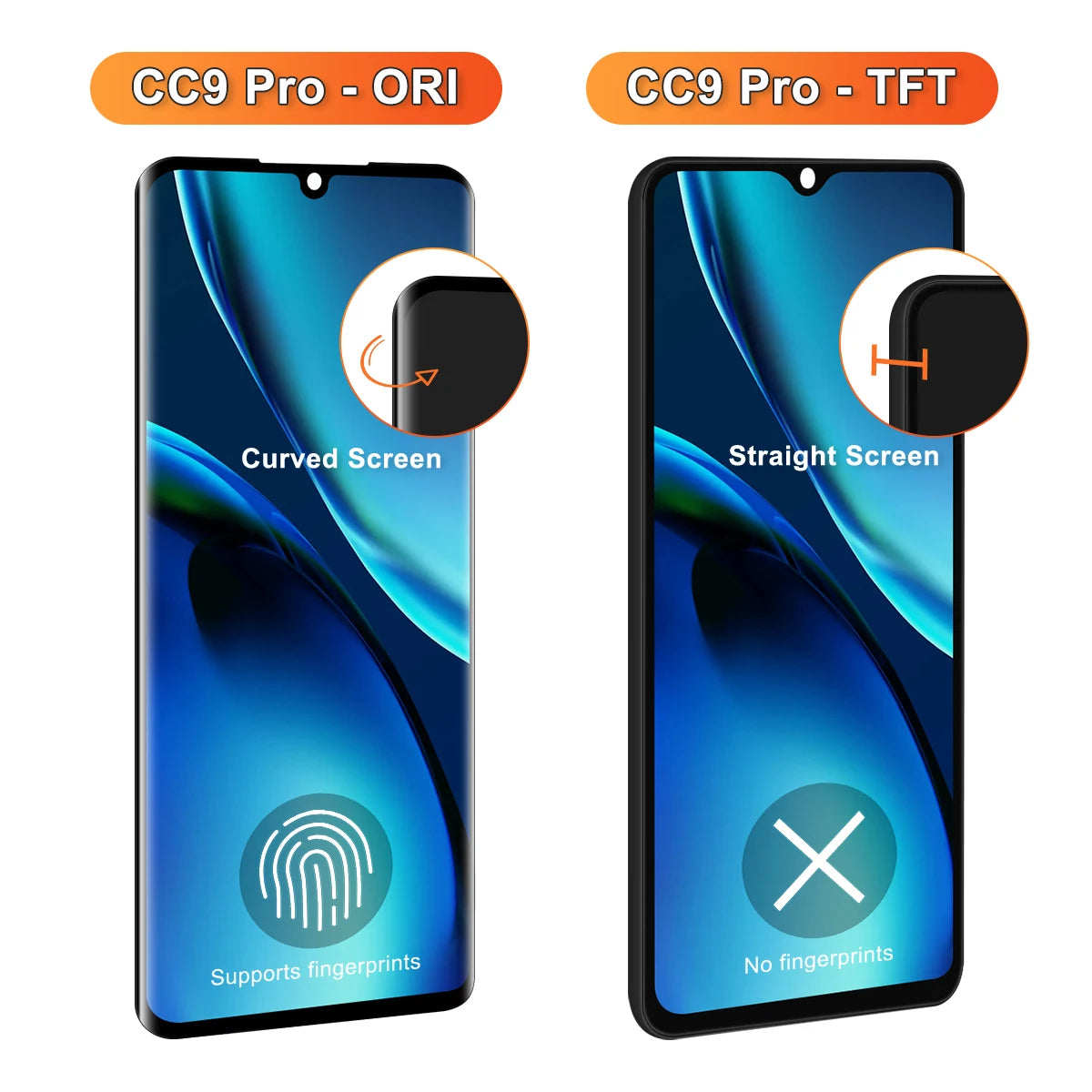 Screen for Xiaomi Mi CC9 Pro Lcd Display Touch Screen Digitizer Assembly with Frame for Xiaomi Mi Note 10 Pro / Note 10 Xiaomi phone repair parts