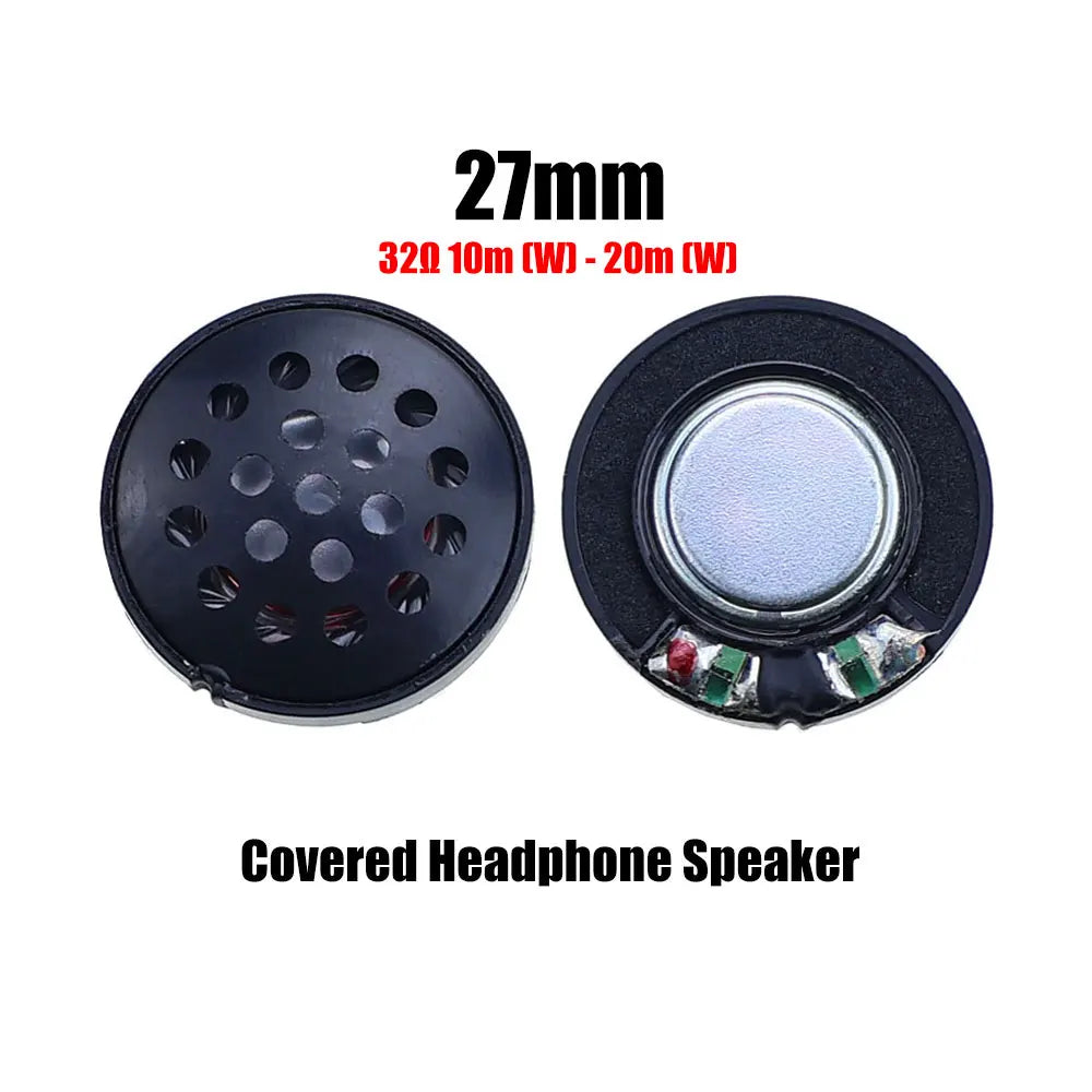 2pcs 32 ohm 32R 10m（W）-20m(W) 27mm 30mm 40mm 50mm Headset Driver Hifi Headphone Speaker Magnetic Noise Reduction Loudspeaker Game console repair parts