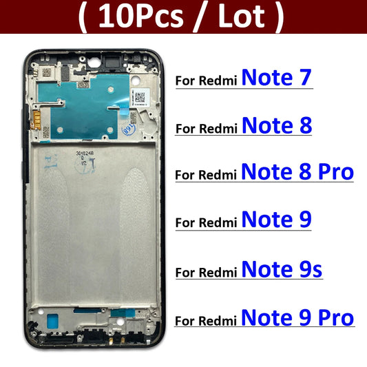 10Pcs/Lot, Housing Middle Frame Bezel Middle Replacement Parts Middle Frame For Xiaomi Redmi Note 7 8 9s Pro  Xiaomi  Xiao mi phone repair parts