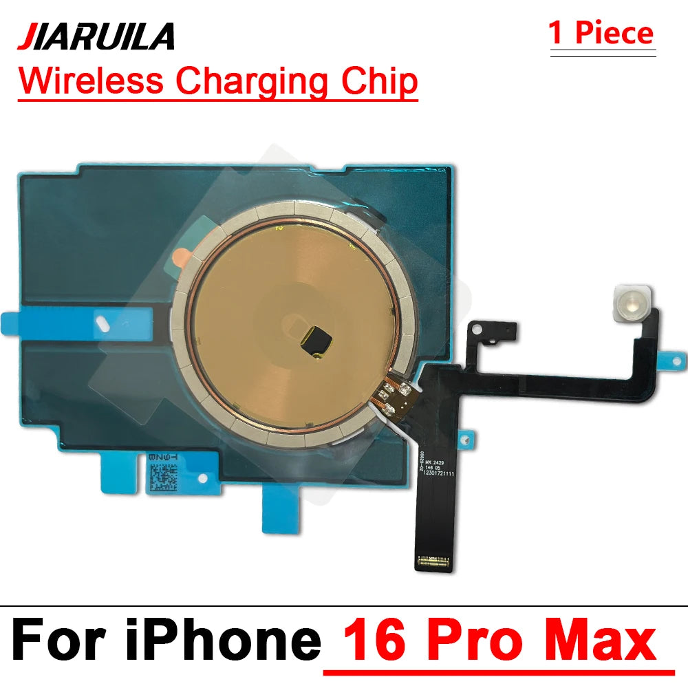 Wireless Charging Chip Coil For iPhone 16 15 14 13 12 11 Pro Max Plus Mini With Magnet Power Volume Button Flex Charger Panel iPhone phone repair parts