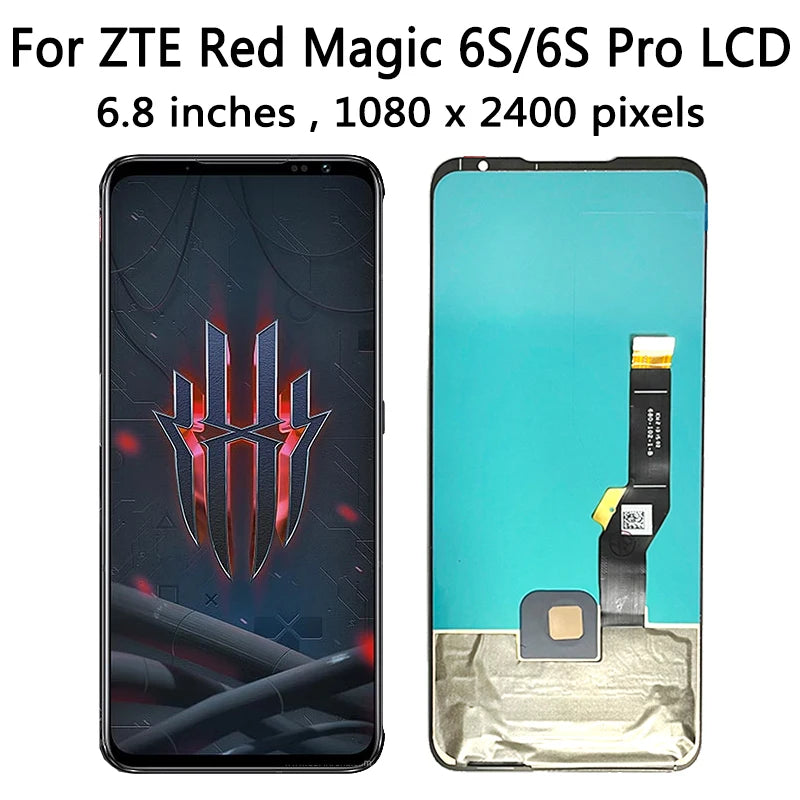 6.8" AMOLED 165Hz For ZTE Nubia Red Magic 6s Pro 6S Pro LCD Display Screen Frame+Touch Panel Digitizer For RedMagic6s LCD ZTE phone repair parts