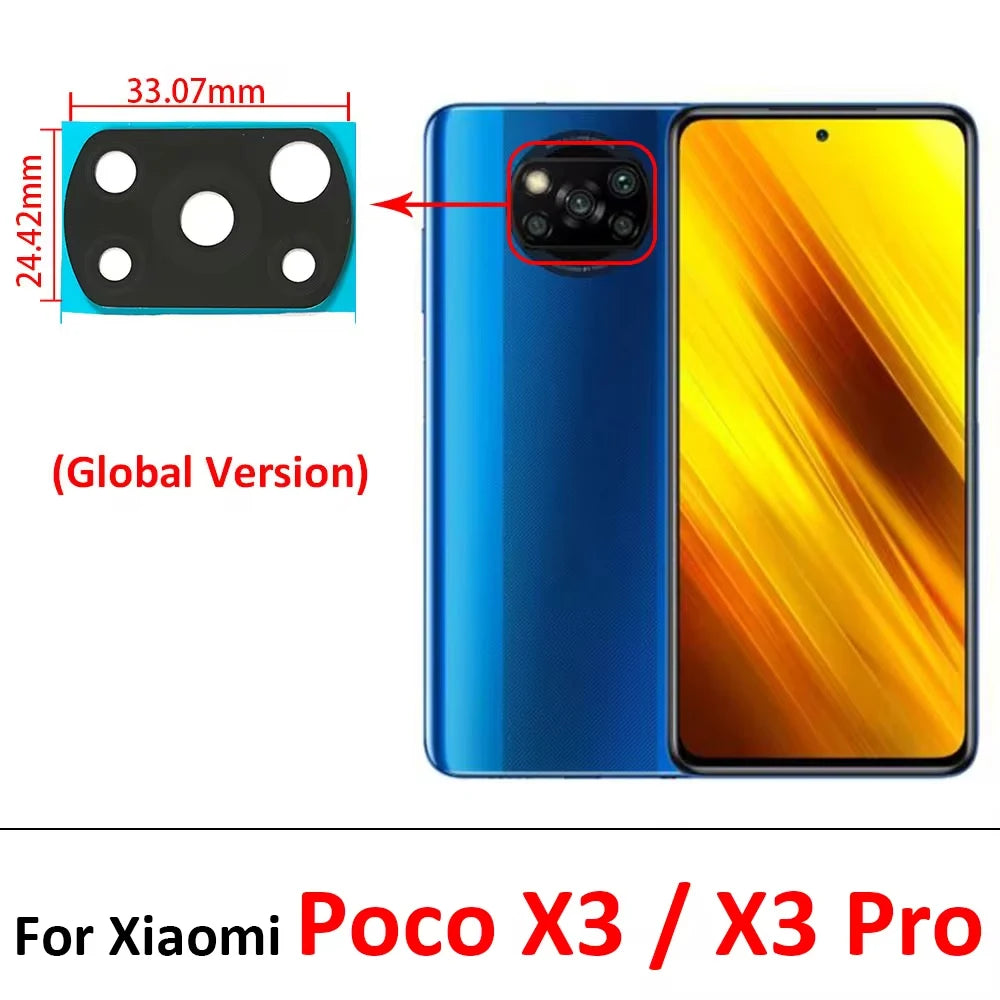 2Pcs/Lot, Back Rear Camera Glass Lens For Xiaomi Poco F3 F4 F5 M3 M4 M5 X3 X4 X5 Pro 4G 5G GT With Adhesive  Xiaomi  Xiao mi phone repair parts