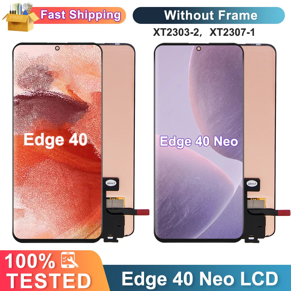 6.55“AMOLED For Motorola Edge 40 Neo XT2307-1 LCD Display Touch Screen with fingerprint For Moto Edge40 XT2303-2 Display Motorola phone repair parts