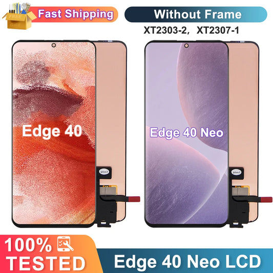 6.55“AMOLED For Motorola Edge 40 Neo XT2307-1 LCD Display Touch Screen with fingerprint For Moto Edge40 XT2303-2 Display Motorola phone repair parts