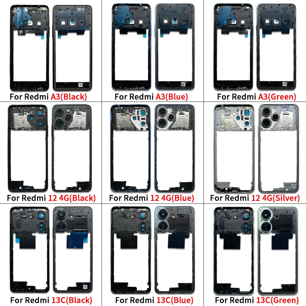 New Middle Frame For Xiaomi Redmi 12 13 13C 14C 4G 5G Door Housing Bezel Repair Parts Xiaomi  Xiao mi phone repair parts