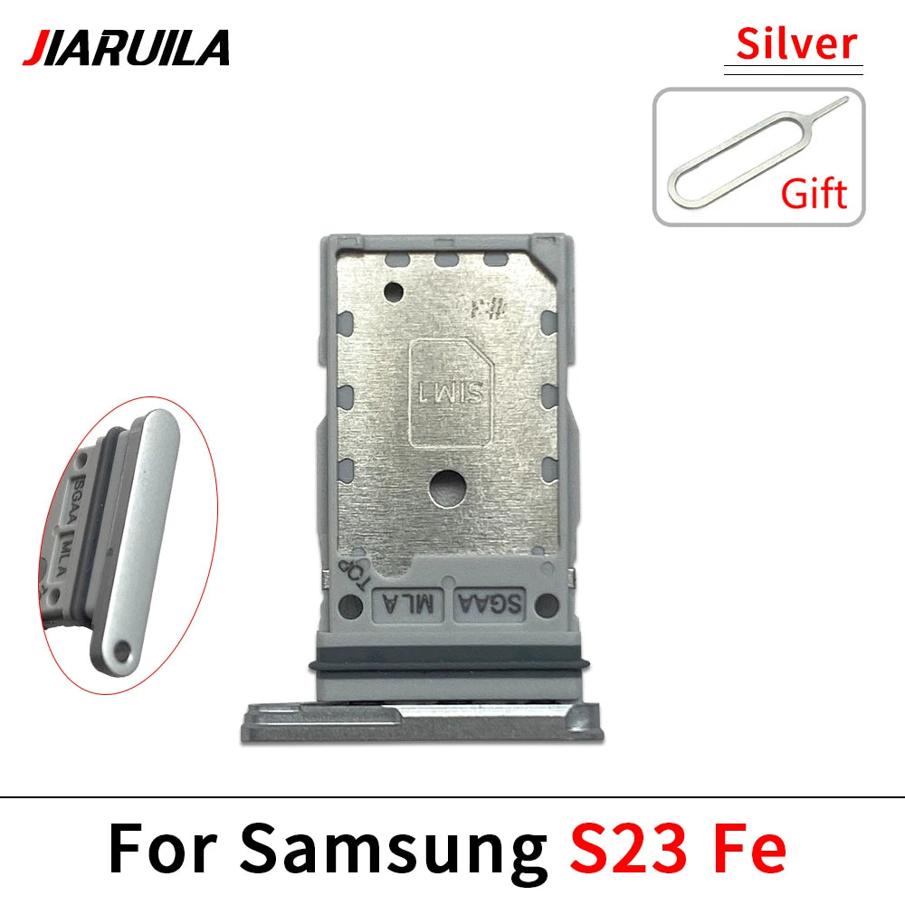 10Pcs, Micro Nano Dual SIM Card Holder Tray Slot Holder Adapter Socket For Samsung S23 S24 Plus Ultra 5G Samsung phone repair parts