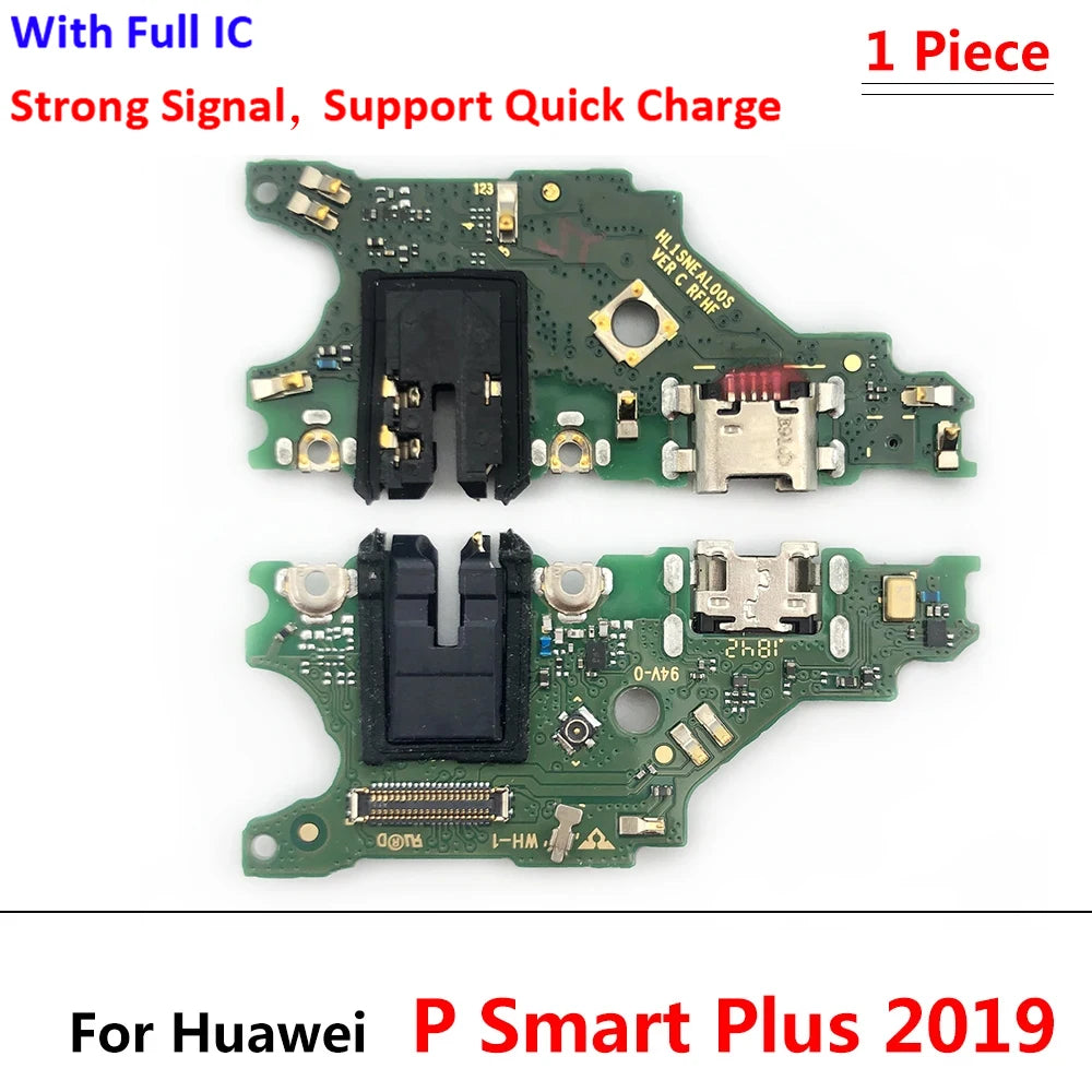 New For Huawei P Smart Plus 2018 2019 2021 USB Micro Charger Charging Port Dock Connector Microphone Board Flex Cable Huawei phone repair parts