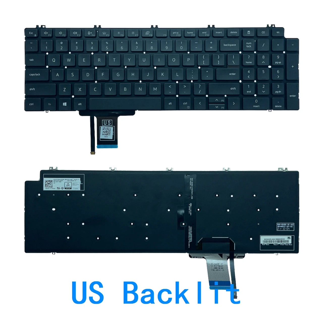 New US Russian Latin Language  Backlit Keyboard For Dell Dell Precision 7550 7750 0713DMDell laptop repair parts