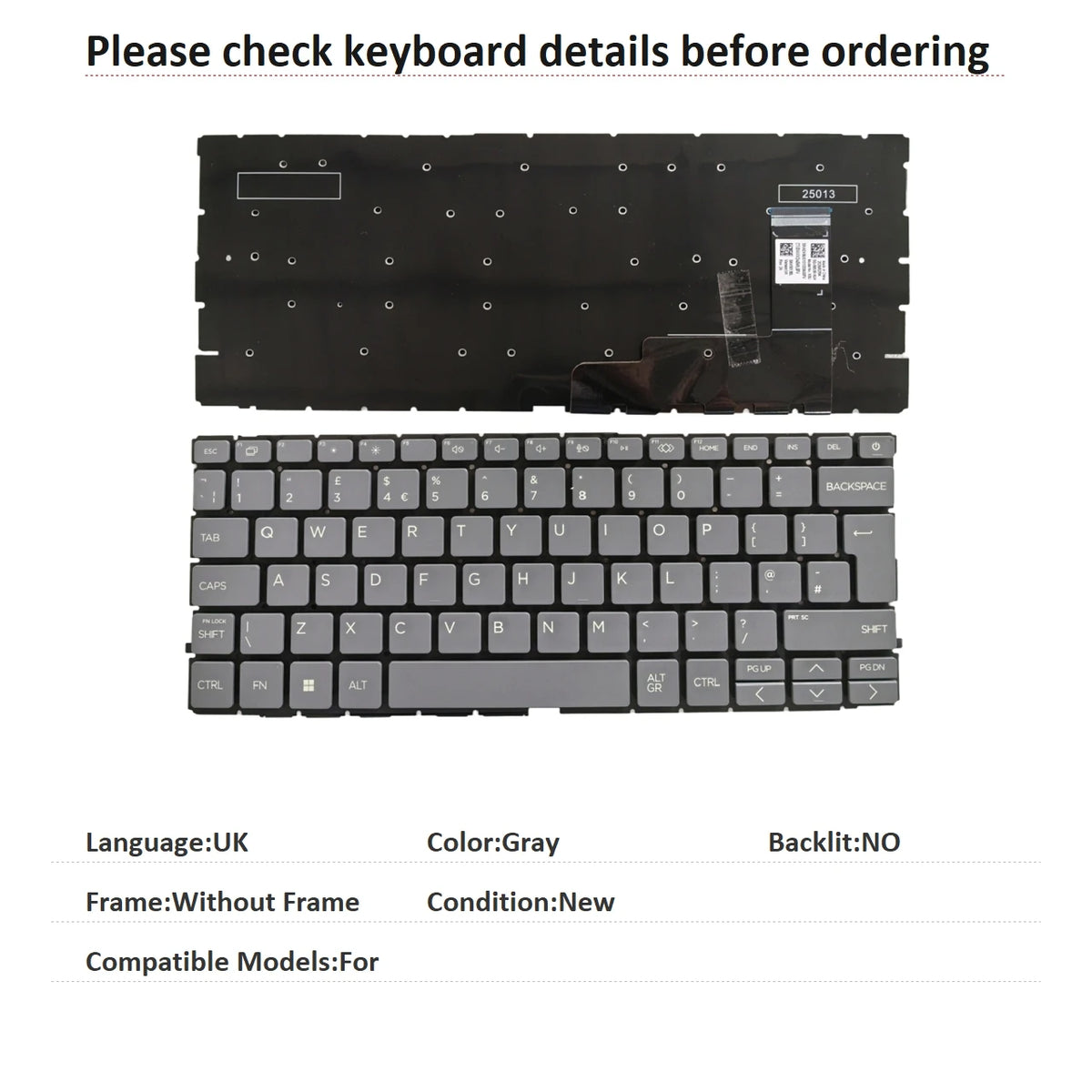New US Spanish Latin UK Language  Backlit Keyboard For HP  Notebook PC Replacement Keyboard  HP laptop repair parts