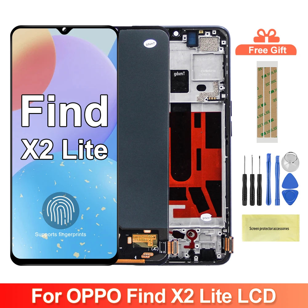 For OPPO Find X2 Lite LCD Display Screen CPH2005 Find X2 Lite Touch Digitizer Assembly Replacement Parts 100% Tested OPPO phone repair parts