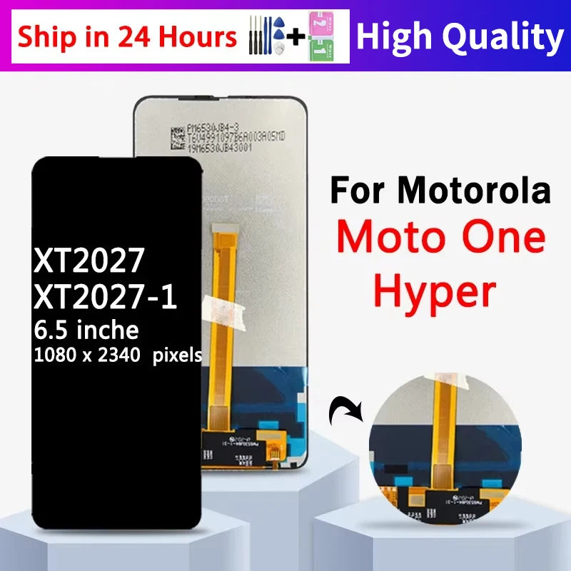OneHyper Display Screen For Motorola Moto One Hyper XT2027 LCD Display Touch Screen Digitizer Assembly With Frame Motorola phone repair parts