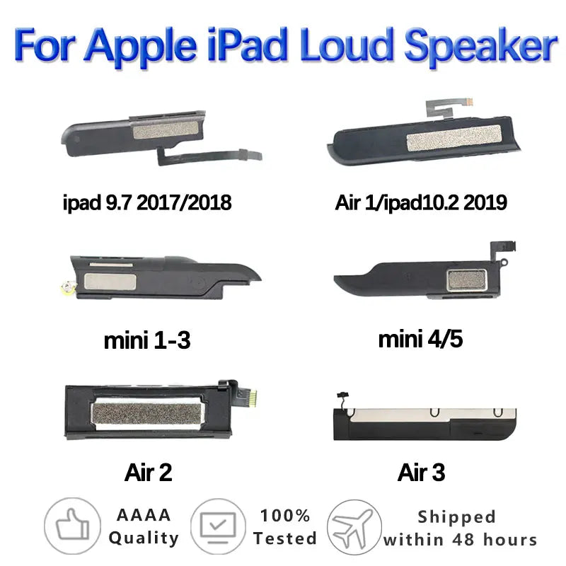 Loud Speaker For iPad 2 3 4 5 6 Air1 2 3 Mini 2 3 4 5 6 9.7-2017/2018 iPad 10.2 2019 Ringer Buzzer Module Loudspeaker Flex Cable  iPad repair parts