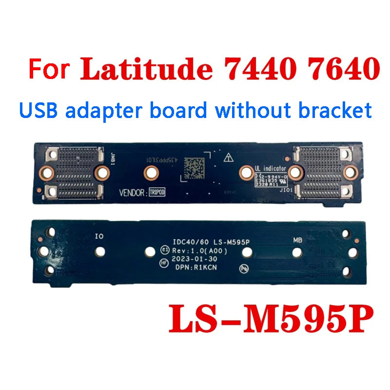 New Original Laptop USB Adapter Board Audio Board Bracket For Dell Latitude 7440 7640 7450 7650 LS-M595P 07CFKW 0VN5NJ 0DCP9M Dell laptop repair parts