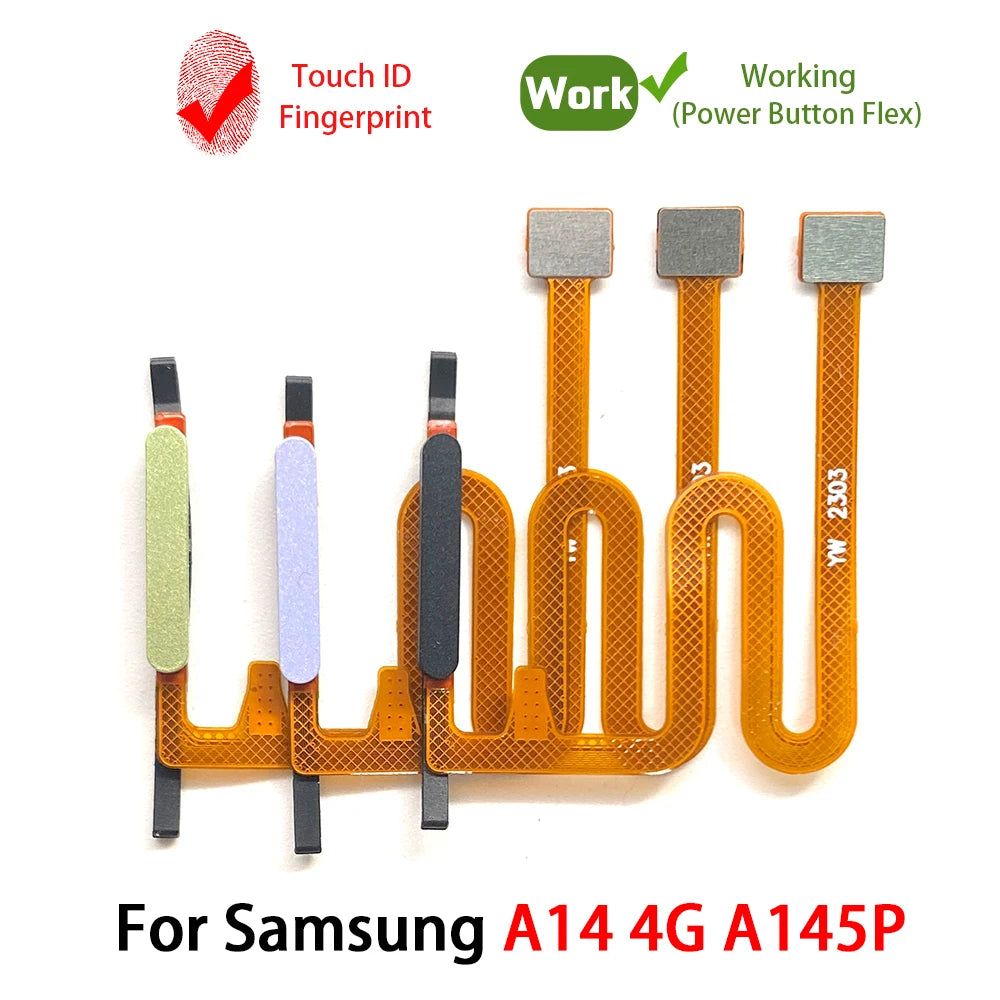 New For Samsung A14 4G A145F A145P / A14 5G A146B A146P Home Button Fingerprint Touch ID Sensor Flex Cable Samsung phone repair parts
