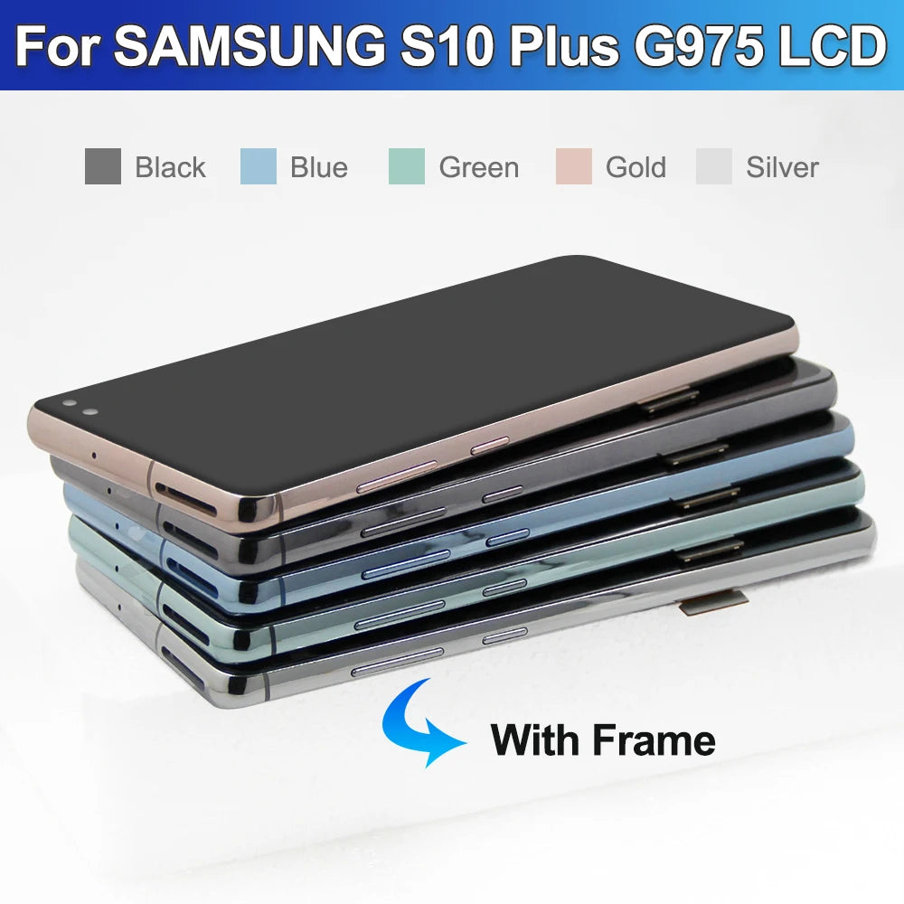 TFT with Frame For Samsung S10 Plus S10+ G975F Lcd Display Digital Touch Screen for Samsung S10 G973F Screen Replacement Parts Samsung phone repair parts