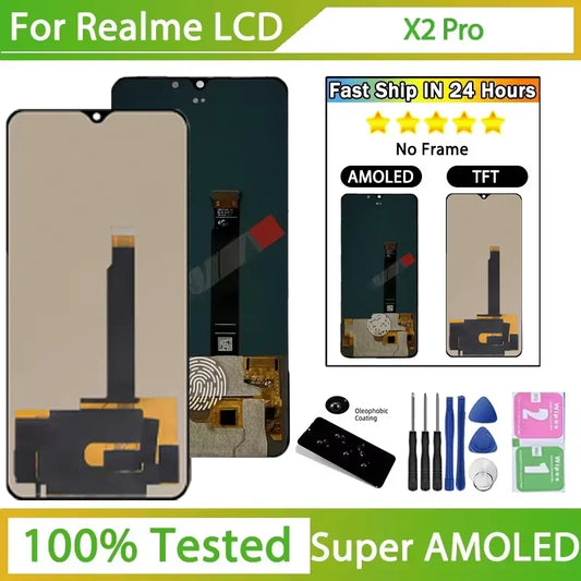 TFT/AMOLED For Realme X2 Pro RMX1931 LCD Display Touch Screen Digitizer For Realme X2Pro Display Replacement Repair Parts Oppo phone repair parts Realme phone repair parts