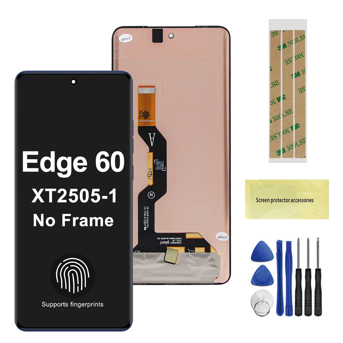 Amoled For Motorola Edge 60 LCD Display Touch Panel Digitizer Assembly Replacement LCD With Frame XT2505-1, XT2505-4 LCD Screen Motorola phone repair parts