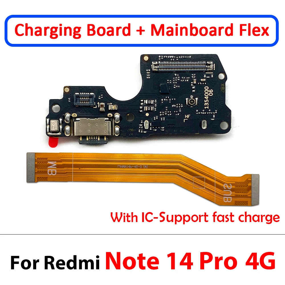 New For XIaomi Redmi Note 14 Pro Plus 4G 5G USB Charging Port Dock Charger Plug Connector Main Board Flex Cable  Xiaomi  Xiao mi phone repair parts