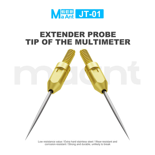 MaAnt JT-01 Stainless Steel Micro Probe Tip 0.1mm Sharp Needle Hard Alloy Probe Pin for SMD IC Testing & LED Measurement Professional Repair Tools