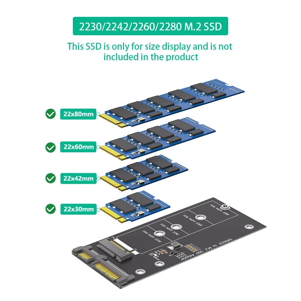 M.2 M2 NGFF SSD  to SATA 3.0 adapter card solid-state drive to SATA interface converter adapter connector Card For PC Laptop Laptop repair tools
