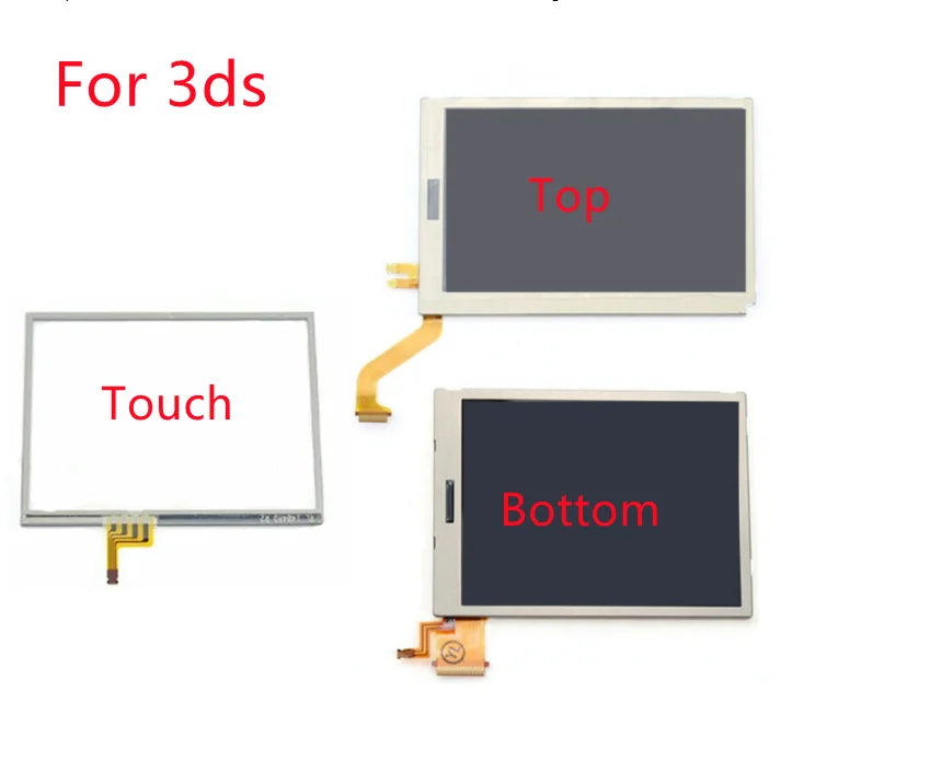 Replacement Top Upper & Bottom Lower Down LCD Screen For Nintendo 3DS LCD with Touch Screen Digitizer Glass Display Touch Panel Game console repair parts