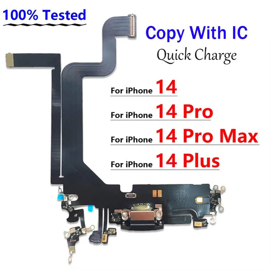 New For iPhone 14 Pro Max Plus USB Charge Port Jack Dock Connector Charging Board Flex Cable iPhone phone repair parts