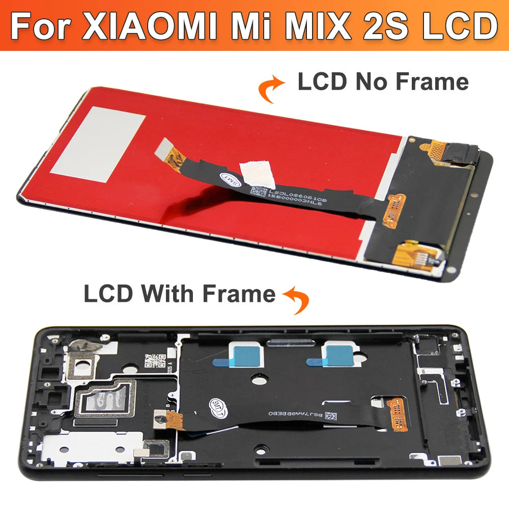 5.99" Mix 2S Display Screen Replacement, for Xiaomi Mi Mix 2S M1803D5XA Lcd Display Digital Touch Screen with Frame Replacement Xiaomi phone repair parts