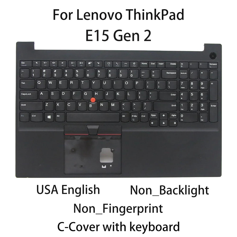 New For Lenovo ThinkPad E15 Gen 2 Laptop C-Cover with keyboard USA English Non_Backlight Non_Fingerprint FRU:5M10W64513 Lenovo laptop repair parts