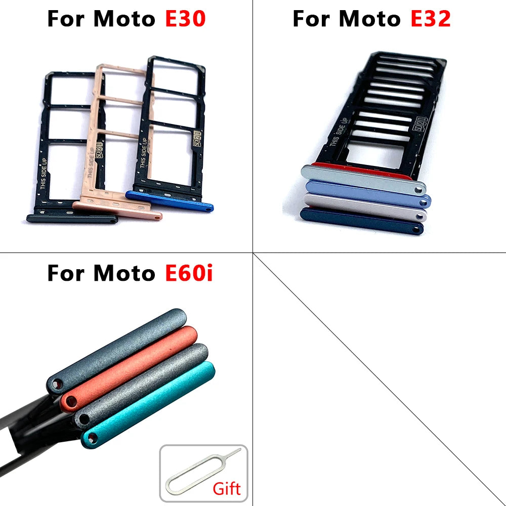 New For Motorola Moto E6i E20 E30 E40 E32 Edge 20 Pro SIM Card Slot SD Card Tray Holder Adapter Motorola phone repair parts