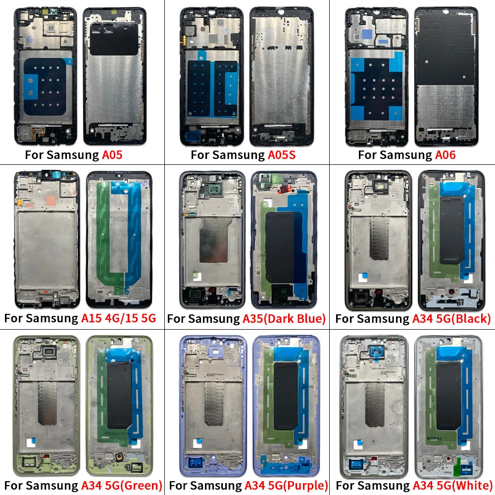 New Front Housing LCD Frame Screen Bezel Holder For Samsung A05 A05s A15 A25 A35 A06 A26 A34 4G 5G Samsung phone repair parts