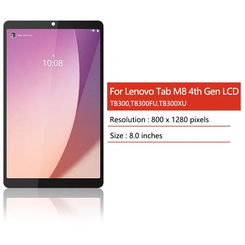 8.0''inch IPS LCD For Lenovo Tab M8 4th Gen 2023 2024 TB-300 TB300FU TB300XU LCD Display Touch Screen Digitizer Assembly Tablet repair parts