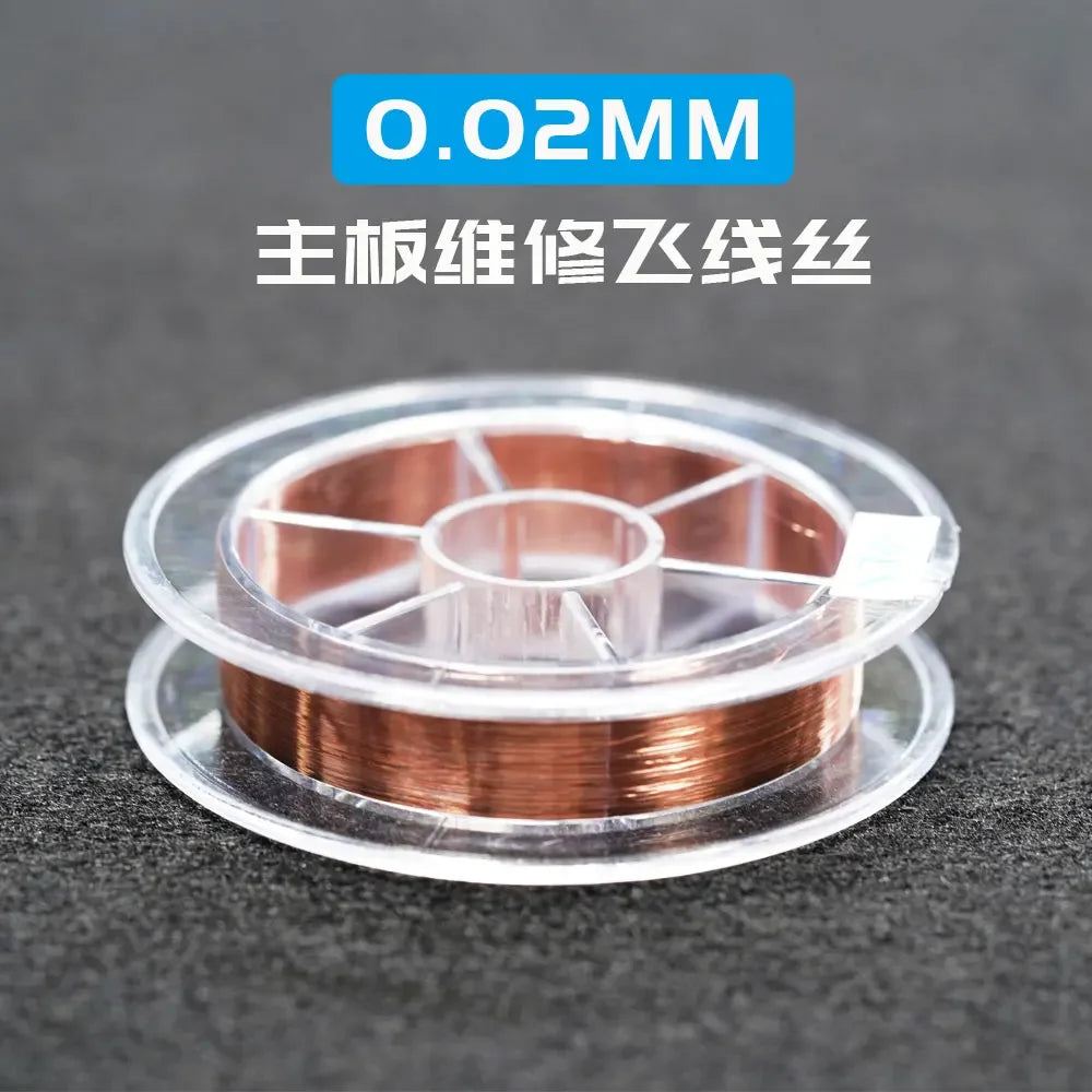 Rabbitfx CPU Silver Thread Repair Jumper Wire 0.009/0.02mm Ultra-soft Copper Wire for Mobile Phones Motherboard Repair Tools Set Professional Repair Tools